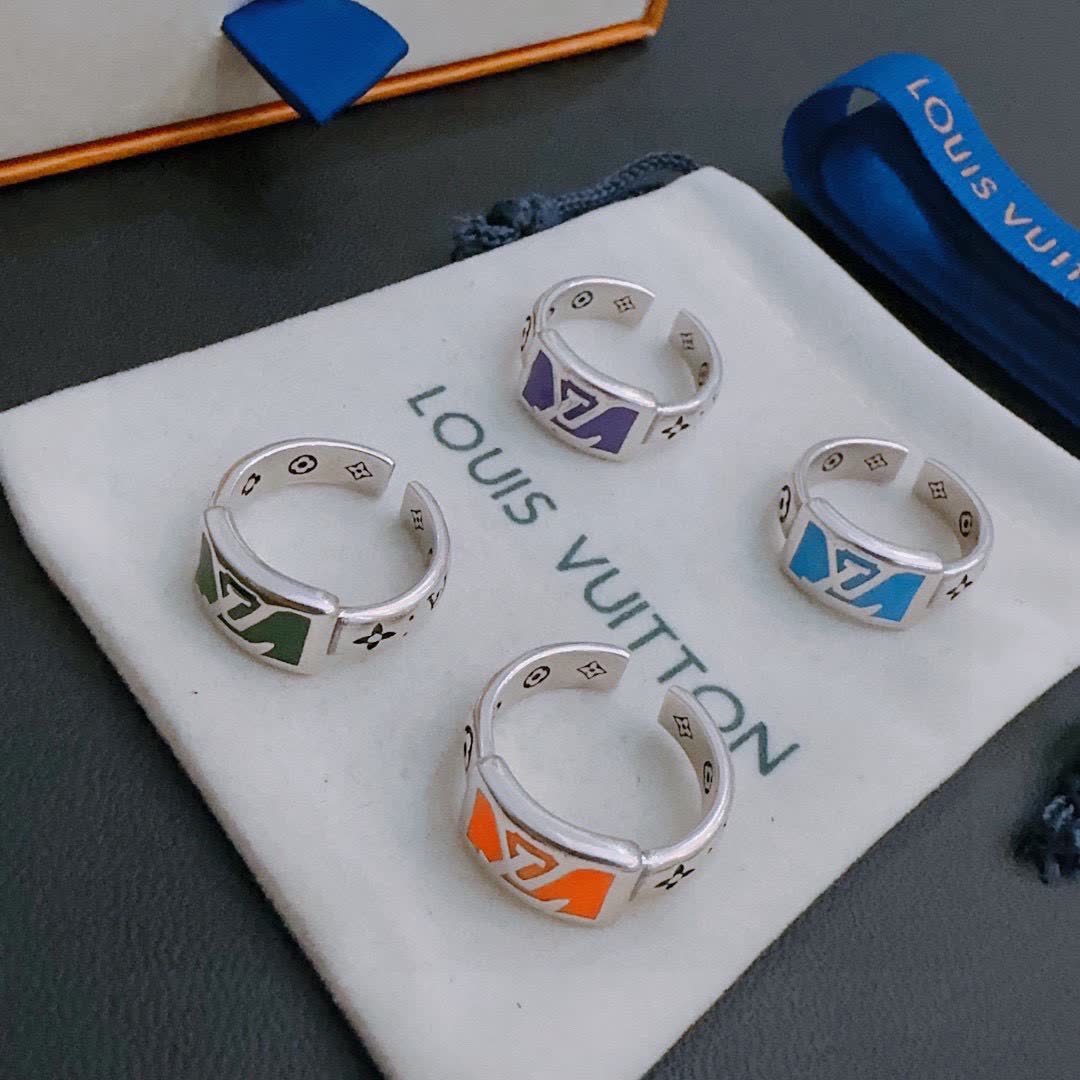 Louis Vuitton Blue Enamel Ring